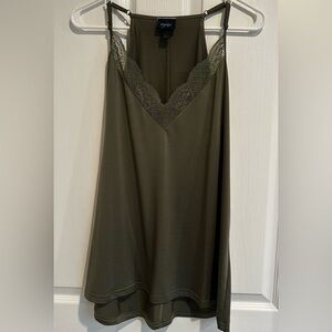 Daytrip Olive Green Lace Trim Tank